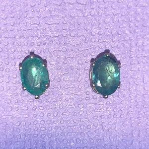 1 ct Natural Colombian emerald earrings